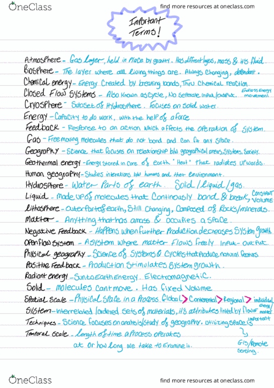 GEOG 1290 Chapter Notes - Chapter Unit 1: Lithosphere, Hydrosphere thumbnail